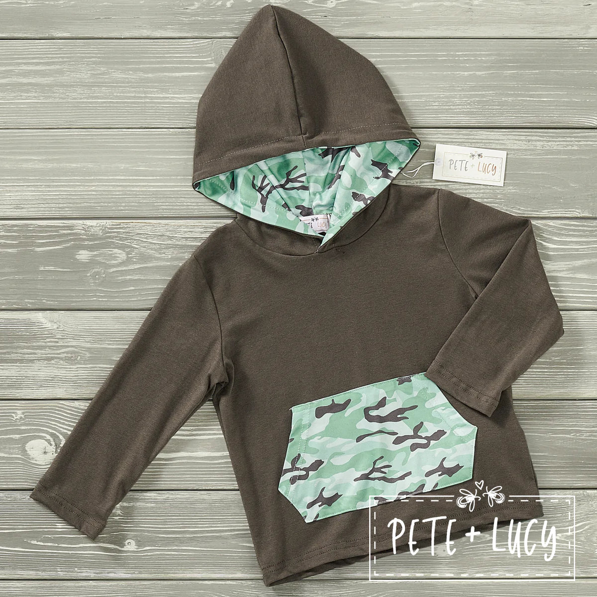 Grey Camo - Boy Hoodie